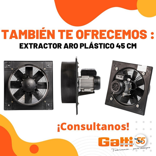 Extractor De Aire Axial Industrial 35 Cm P/ Pared Aro Plástico Gatti Ventilación