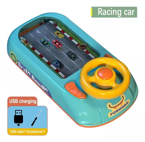 Os jogadores estão jogando jogos de corrida em um simulador de carro com  fundo de volante.