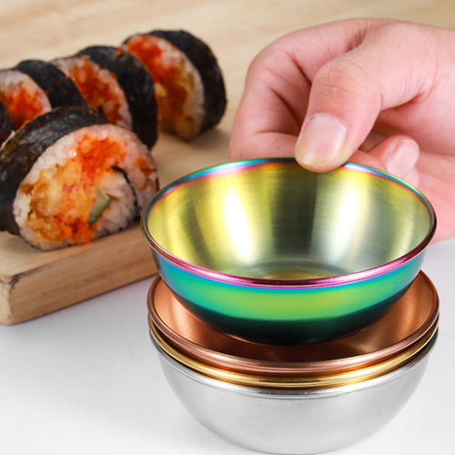 Recipiente Para Aderezo Para Ensaladas, Plato Dorado, Tamaño