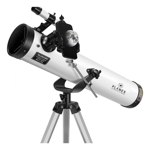 Telescopio astronómico Planex F70076 Astronómico 76x con una apertura de 76mm color blanco