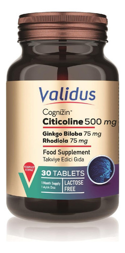 Validus Cognizin Citicolina 500 Mg 30 Tabletas