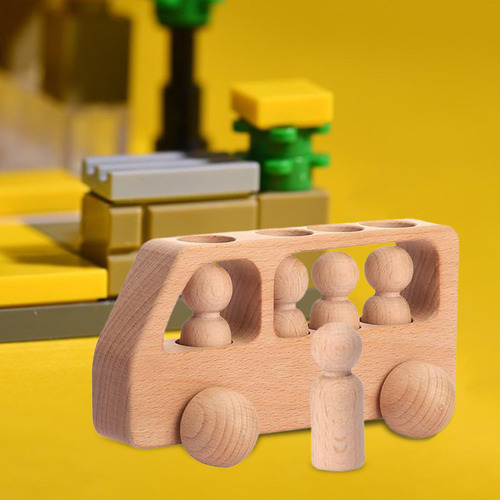 Juguete De Autobús De Madera, Juguete Educativo De
