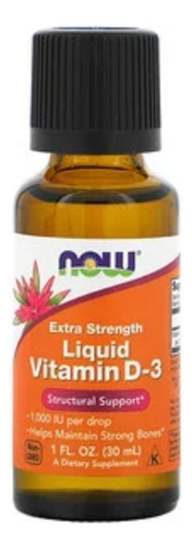 Vitamina D3 Líquida 1000ui Por Gota - 30ml - Now Sabor Sem sabor