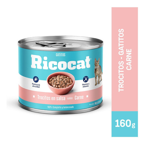 Ricocat Trocitos Carne Gatitos 160 Gr