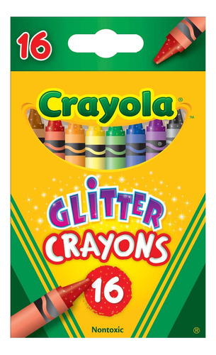Crayola Glitter Crayons, Regular Size, 16 Count
