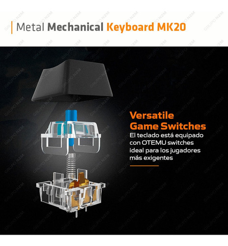 Imagen 4 de 10 de Teclado Gamer Mecanico Lina Inverse Red Meetion Mt-mk20