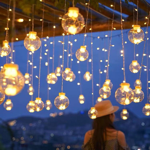 Cortina Led Impermeable Con Forma De Bola Solar Con Forma De
