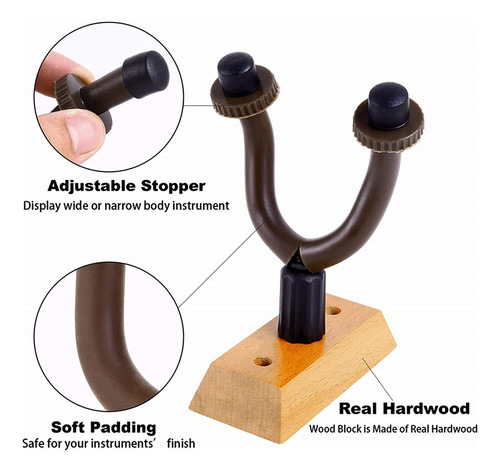 4 Pcs Colgador De Pared Para Guitarra Soporte Para Guitarra