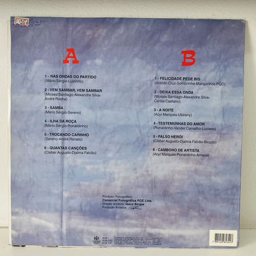 Lp Grupo Fundo De Quintal Nas Ondas Do Partido 1995 (Usado)