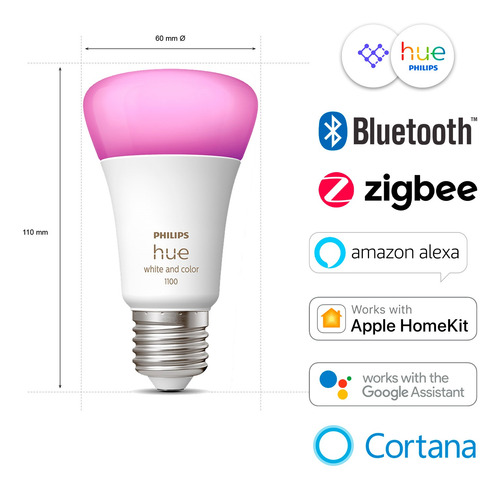 Imagen 2 de 6 de Pack Philips Hue 2 Ampolletas E27 Bluetooth & Colores