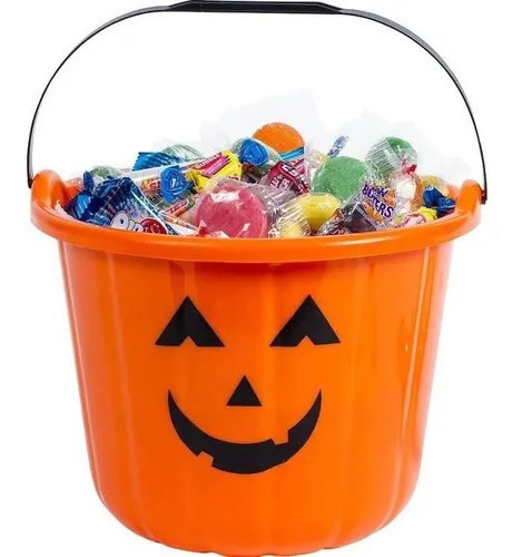 Cubo De Calabaza Halloween Grande Para Dulces - Canasta