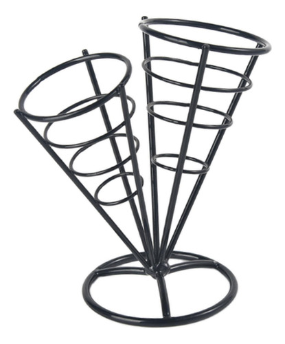 Suporte Para Batatas Fritas Portátil 2 Cones Cesta Para