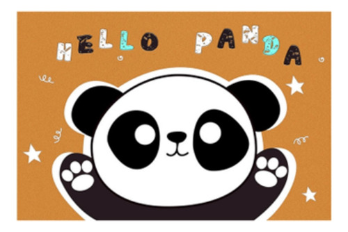 Alfombra Infantil Panda 80x120 Cm Tapete Dormitorio 1.2 M 80 Cm Bordó