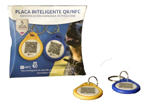 Imagen 1 de 5 de (10 Pack) Smart Tag/placa Inteligente Qr Y Nfc Para Mascotas