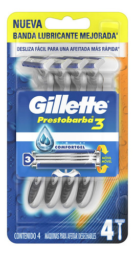 Máquina para afeitar Gillette  Prestobarba3 descartable 4 u