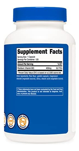 Vitamina B-12 Marca Nutricost, 400 Mg, 120 Comprimidos