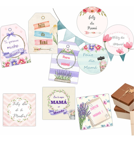 Kit Imprimible Dia De La Madre, Tags Etiquetas Sticker Kit 1