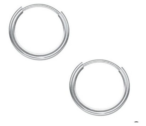 Aros Argolla Pequeño Liso 12 Mm Plata Italiana 925