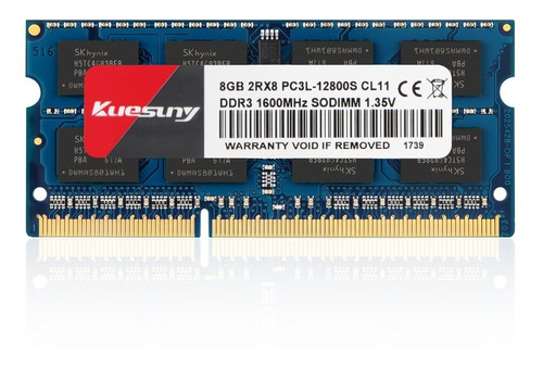 Memoria Ram Kuesuny 8gb Ddr3l 1600 Sodimm Pc3l-12800 Laptop