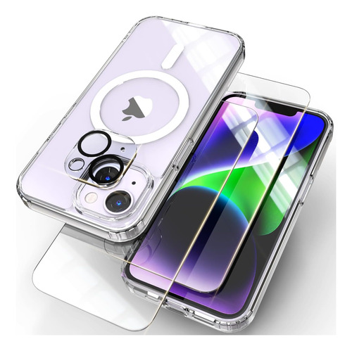 Vvupic Funda Magnética Para iPhone 14 Plus Transparente, Con