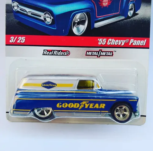 「2007 RLC REAL RIDERS '55 CHEVY PANEL Miniatura Hot Wheels 55 Chevy Panel Goodyear Real Riders