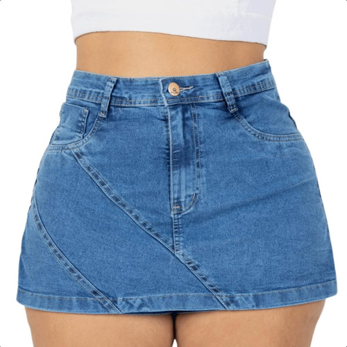 Short Saia Jeans Plus Size Com Lycra!!!