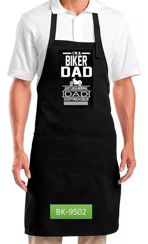 Delantal Estampado Biker Dad Motos Regalo Papá Día Del Padre