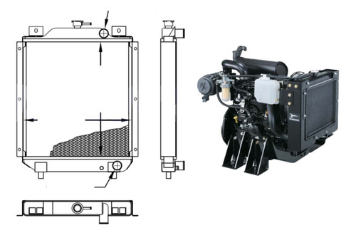 Radiador Grupo Electrógeno Yanmar 4tnv84t 52hp Oem:200446-00