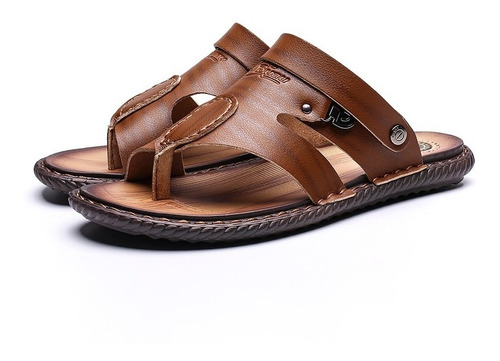 Hombres Diapositivas Buenas Chanclas De Cuero