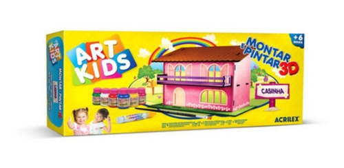 Acrilex Art Kids Casinha 3d De Mdf Para Montar E Pintar