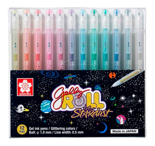 Set 12 Lápices Tinta Gel Sakura Gelly Roll Stardust