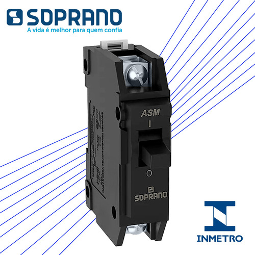 Disjuntor Monofásico 50a Asm1 Unipolar Nema 50/60hz Soprano