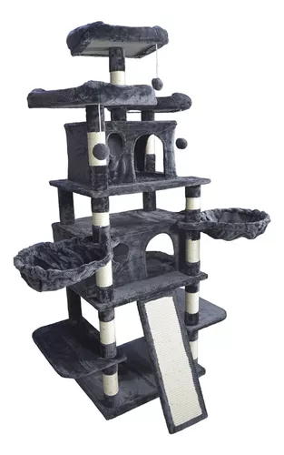 Árbol Rascador para Gatos Altura 53 cm Torre para Gatos 4 en 1 con