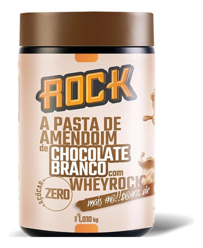 Pasta Amendoim Chocolate Branco 1kg C/ Whey 0% Açúcar - Rock