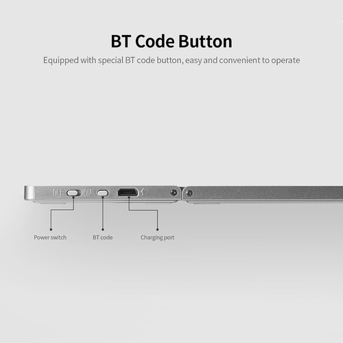 . Teclado Bt Inalámbrico, Mini Teclado Plegable, Portátil,