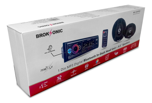 Autoestereo Con Bocinas 6.5 Bluetooth Bs-320f By Broksonic