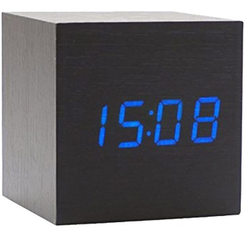 Onerbuy Cubo Digital De Madera Reloj Despertador Reloj De Es