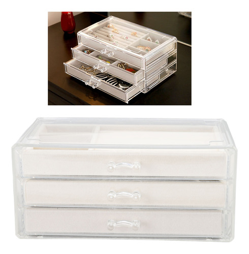 Caja De Almacenamiento De Joyas De Acrílico Transparente Con