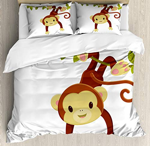 Fundas Para Edredones - Cartoon Duvet Cover Set, Monkey Hang