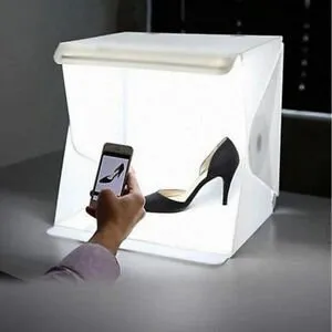 Caja Con Luz Para Fotos Fondo Blanco Y Negro Fotografia 23cm
