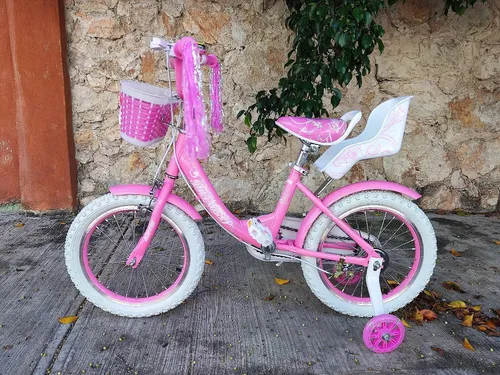 Bicicleta Para Niña Rodada 16 Con Canasta Rueditas