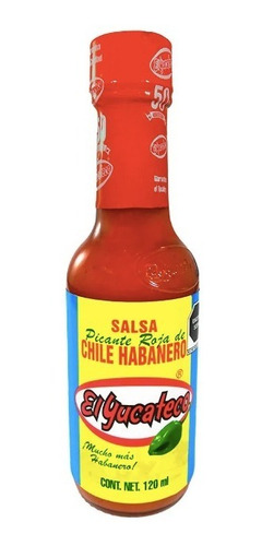 Salsa Picante El Yucateco Roja Chile Habanero 120ml 12 Pack