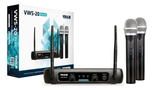 Microfone Sem Fio Duplo Vhf Profissional Vokal Vws-20 Plus