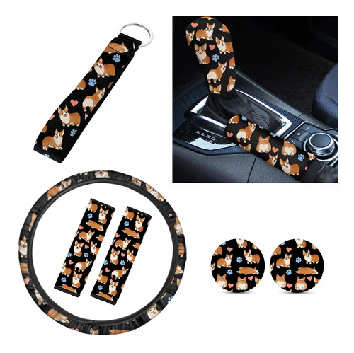 Cute Corgi Accesorio Vehiculo Para Stlyish Marron Auto