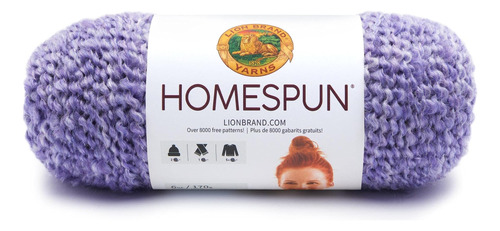 (1 Skein) Lion Brand Yarn Homespun Bulky Yarn, Purple Aster