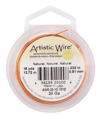 Alambre - Beadalon Artistic Wire 20-wire Gauge Natural, De 1