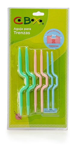 Imagen 4 de 6 de Agujas Para Trenzar De Plástico Cbx 3mm 4mm 5mm X 6 Unidades
