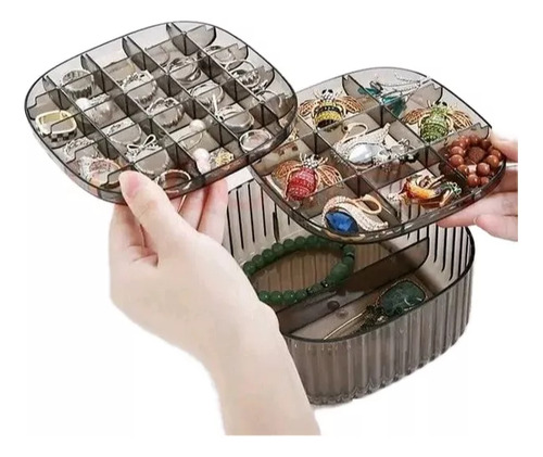 Organizador De Joyas Acrílico Con Divisiones Alhajero De Bijou De 3 Pisos Ideal Para Guardar Accesorios