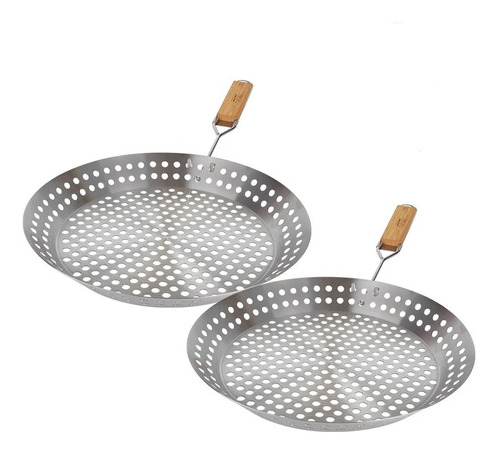 Frigideira Para Vegetais Grelhar Churrasco Wok 30cm Mor