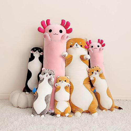 Peach Cat Pink Axolotl Peluche Almohada Juguete Lindo Axolot